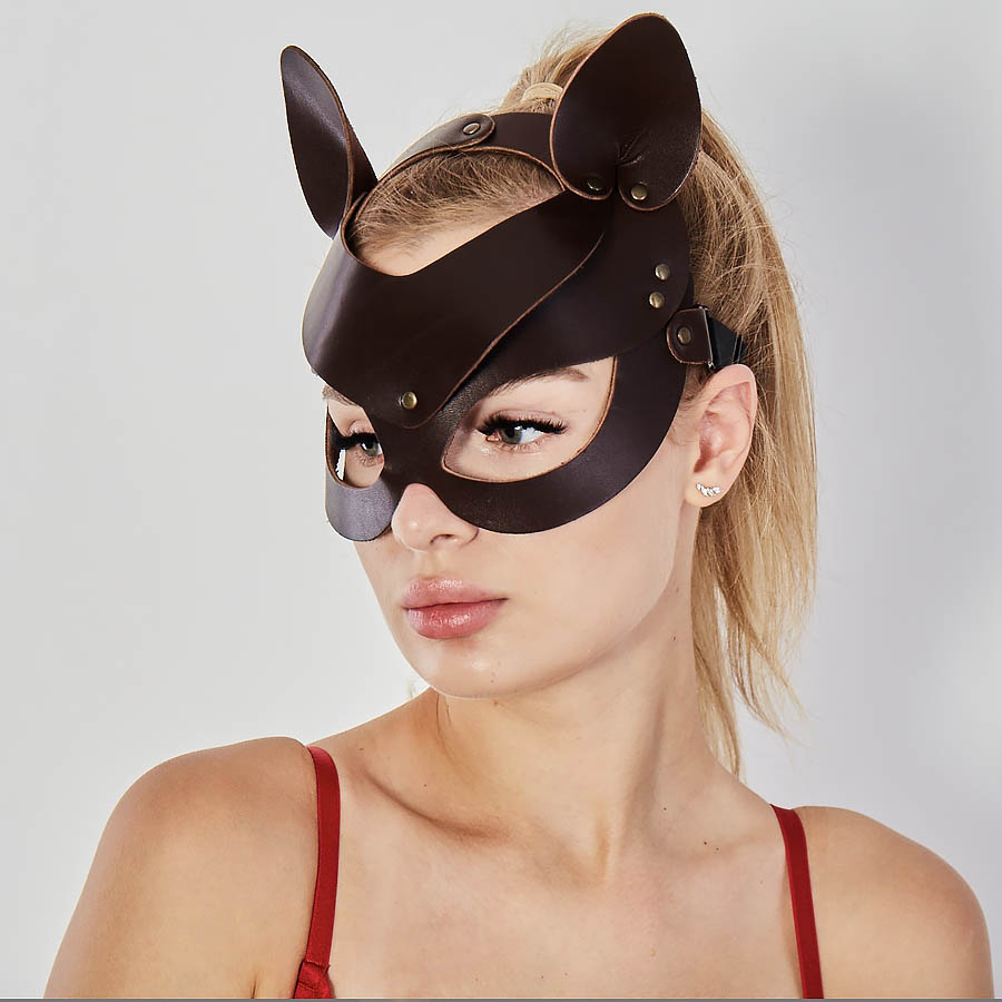 Sitabella Кошечка — БДСМ-маска из кожи - Коричневый
