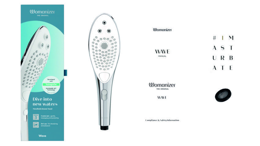 NEW! Womanizer Wave - насадка-стимулятор для душа - Серебряная NEW! Womanizer Wave - насадка-стимулятор для душа - Серебряная