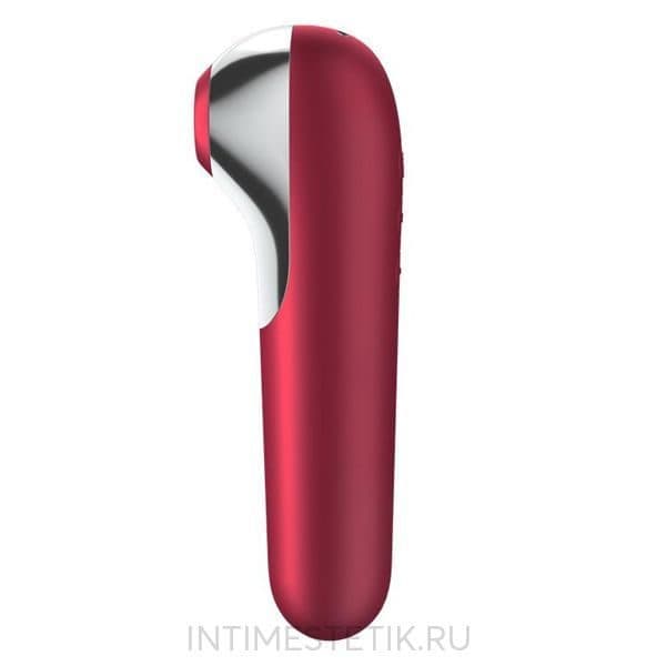 Вакуумный стимулятор Dual Love Satisfyer с вибрацией красный Вакуумный стимулятор Dual Love Satisfyer с вибрацией красный