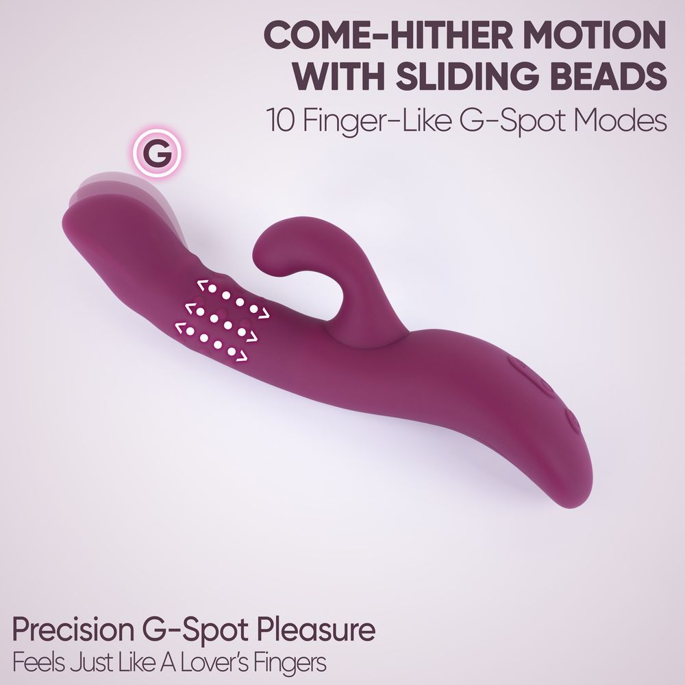 Selove Wave - вибратор-кролик с поглаживанием точки G и шариками - Фиолетовый