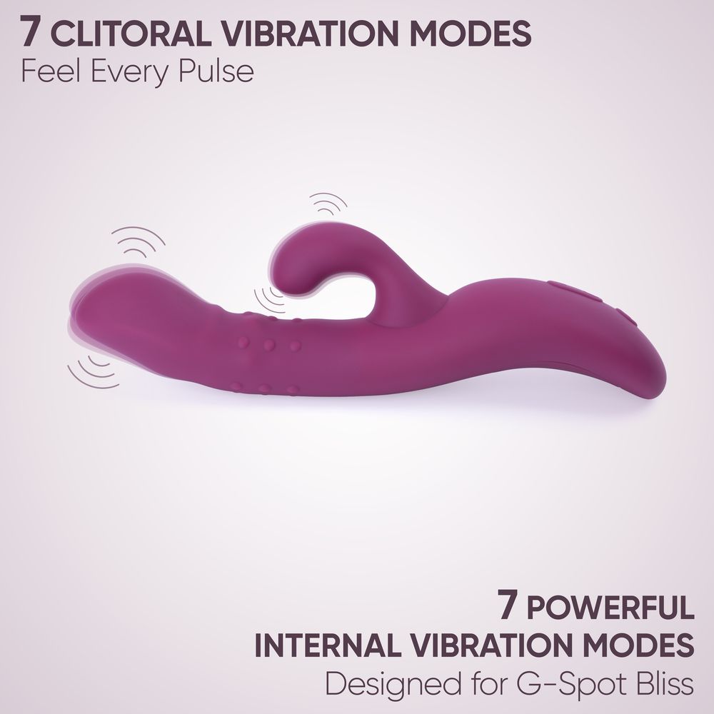 Selove Wave - вибратор-кролик с поглаживанием точки G и шариками - Фиолетовый
