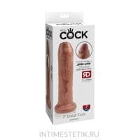 Фаллоимитатор необрезанный King Cock 7 Uncut Cock на присоске