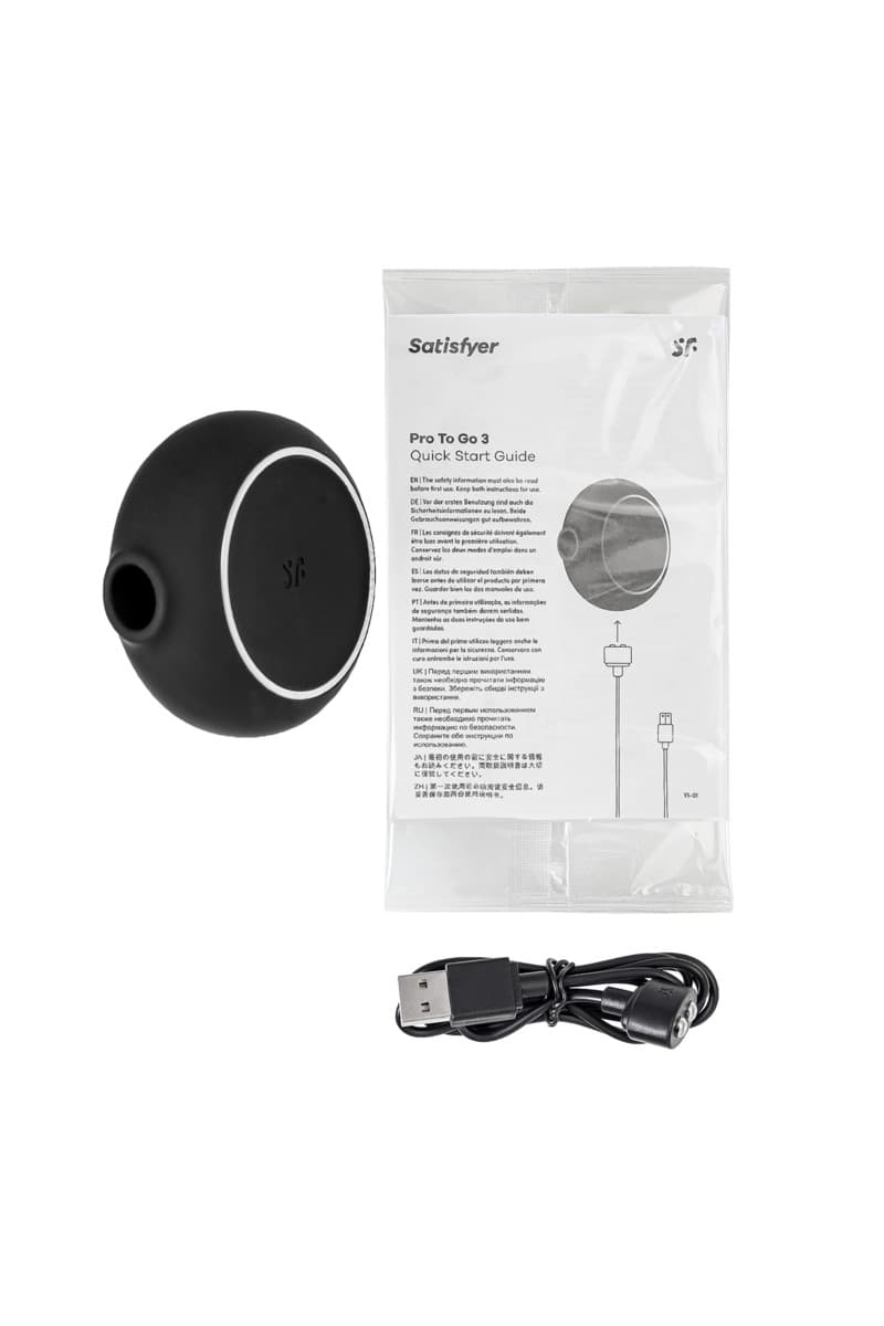 Satisfyer Pro To Go 3 - вакуумный-стимулятор с вибрацией - Черный