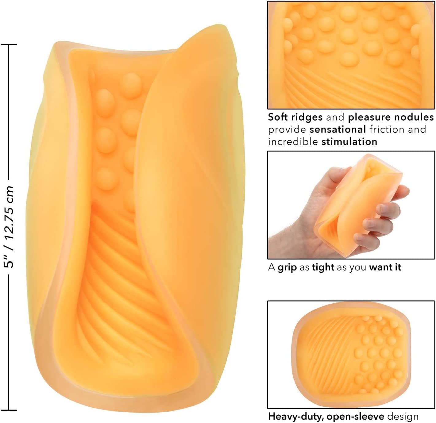 Рельефный массажер-мастурбатор THE GRIPPER - Желтый