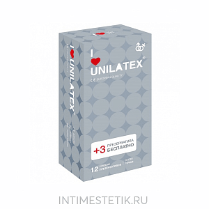 Презервативы Unilatex Dotted с точками, 12 шт. + 3 шт. в подарок Презервативы Unilatex Dotted с точками, 12 шт. + 3 шт. в подарок