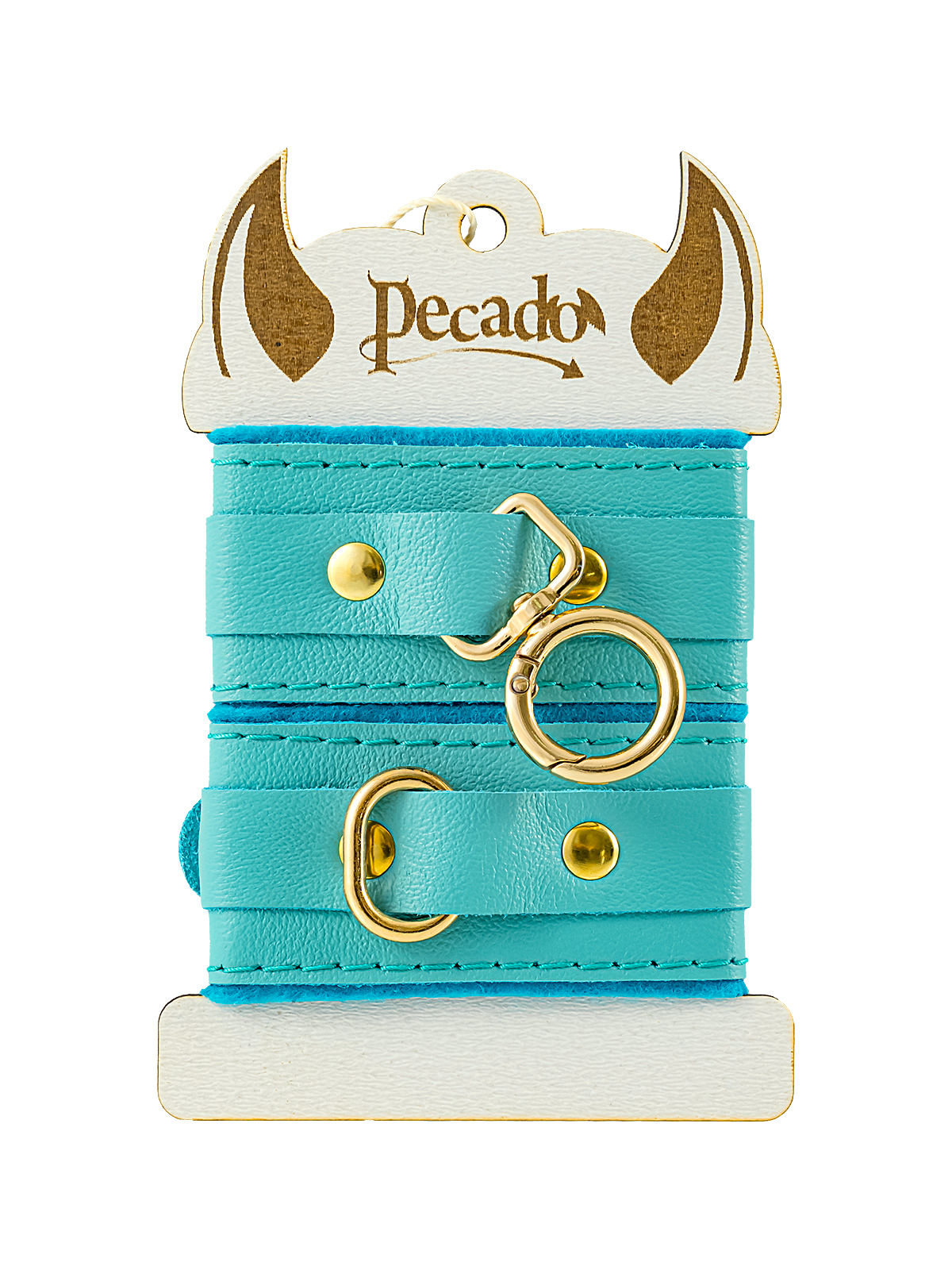 Наручники-браслеты Pecado BDSM «МИНИ» (натуральная кожа) - Голубой Наручники-браслеты Pecado BDSM «МИНИ» (натуральная кожа) - Голубой