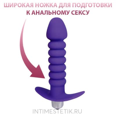 Анальная втулка SWEET TOYS с вибрацией для подготовки к анальному сексу - Фиолетовый Анальная втулка SWEET TOYS с вибрацией для подготовки к анальному сексу - Фиолетовый