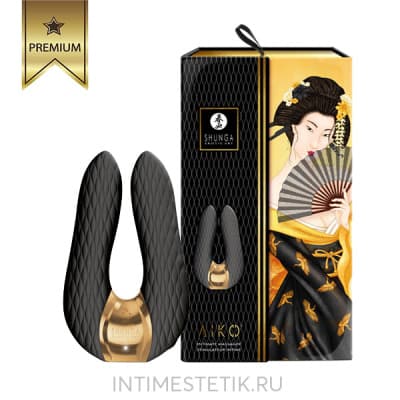Гибкий вибромассажер AIKO Shunga для клитора - Черный