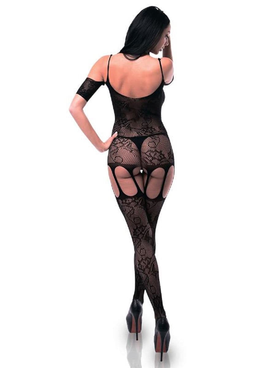 Catalina Amor El - кэтсьюит с имитацией чулок - One Size (Черный)