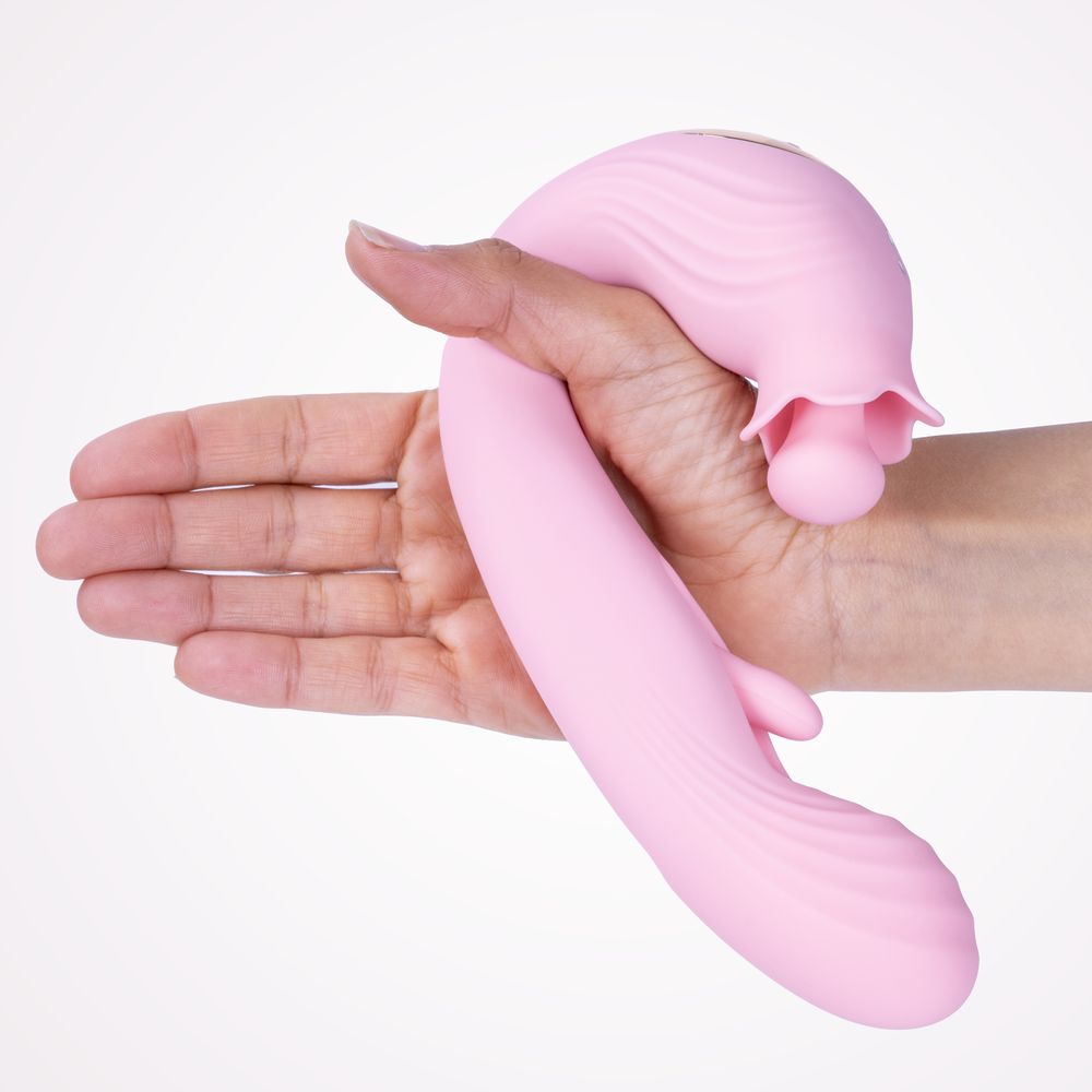 Selove BellFlower - стимулятор 2 в 1 (массаж клитора и точки G) - Розовый