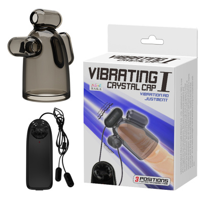 Тренажер мужской выносливости Pretty Love Crystal Cap с вибрацией - 1
