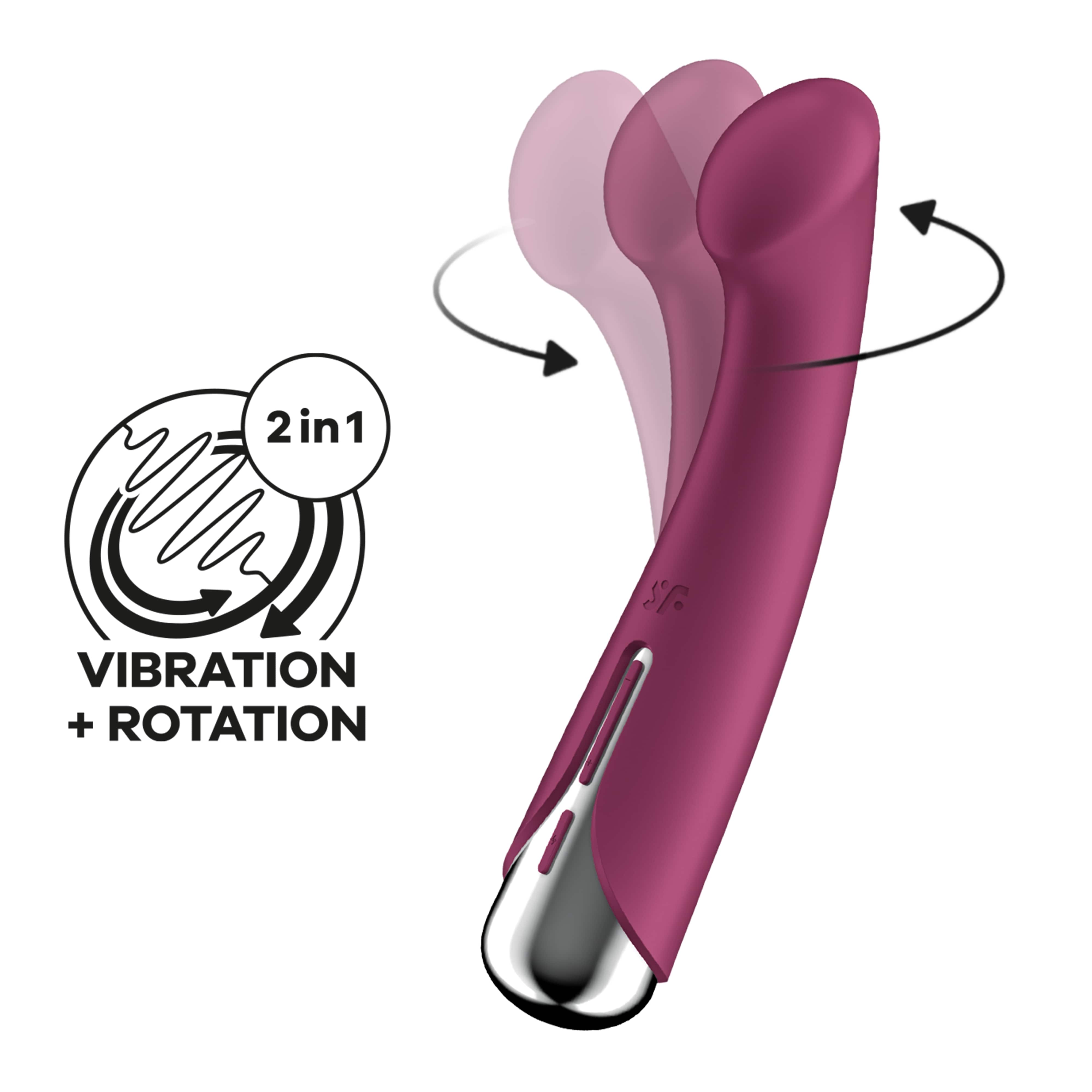 Spinning G-Spot 1 Satisfyer - вибратор для точки G с ротацией - Винный Spinning G-Spot 1 Satisfyer - вибратор для точки G с ротацией - Винный