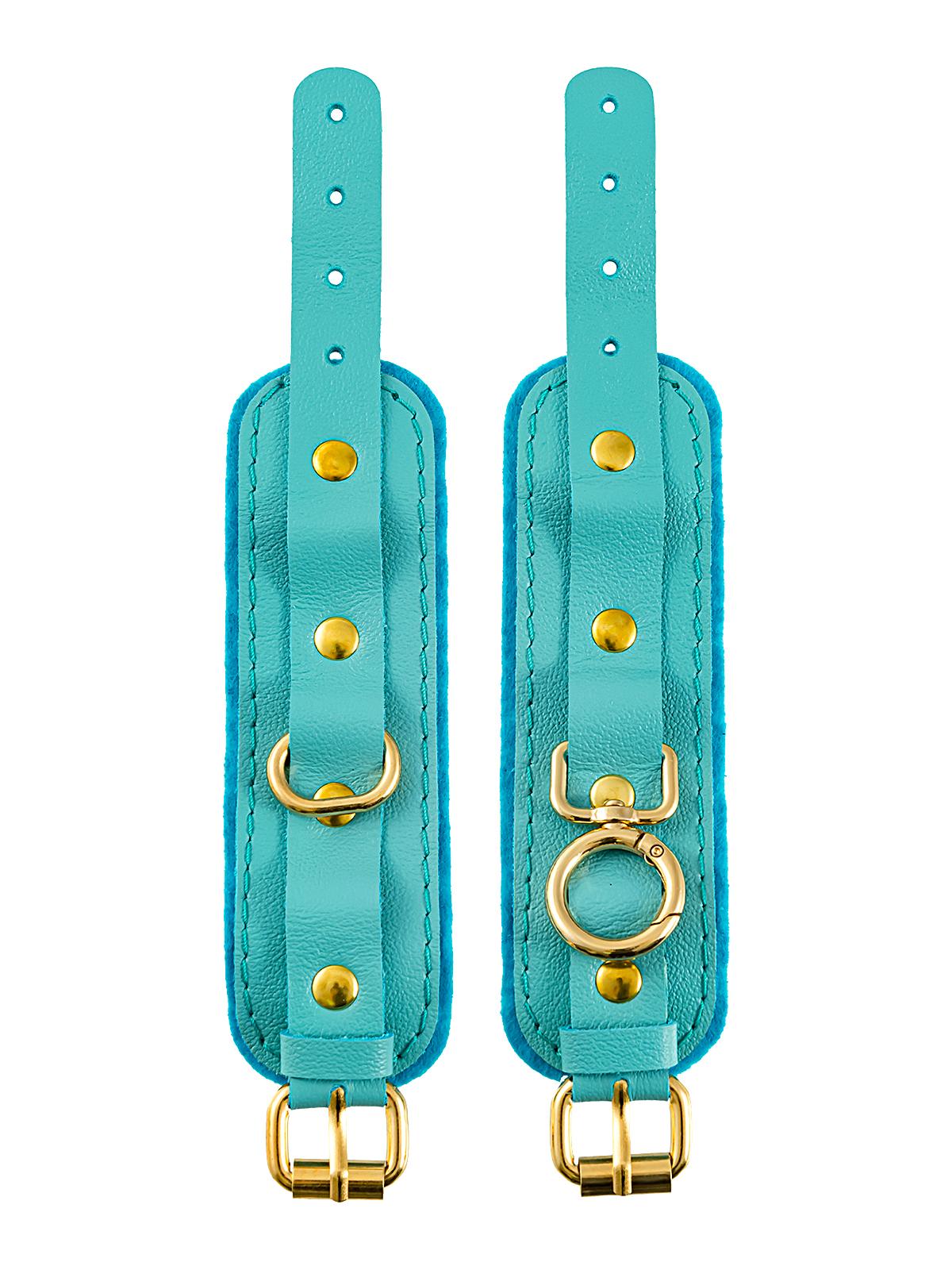 Наручники-браслеты Pecado BDSM «МИНИ» (натуральная кожа) - Голубой Наручники-браслеты Pecado BDSM «МИНИ» (натуральная кожа) - Голубой