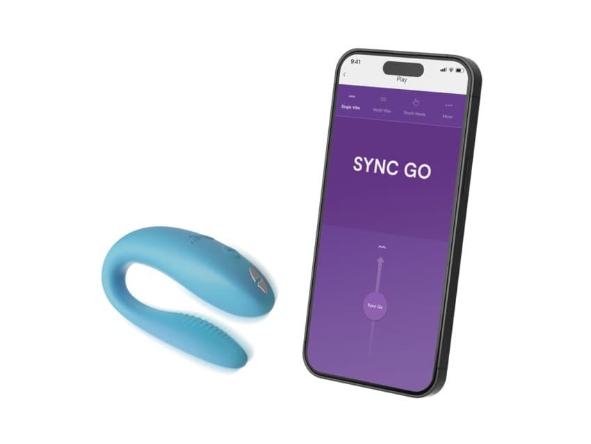 New! We-Vibe Sync Go - интерактивный вибратор для пар в кейсе для поездок - Морская волна New! We-Vibe Sync Go - интерактивный вибратор для пар в кейсе для поездок - Морская волна