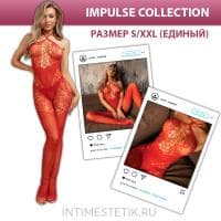 Кэтсьюит (комбинезон-сеточка) красный Le Frivole IMPULSE Collection