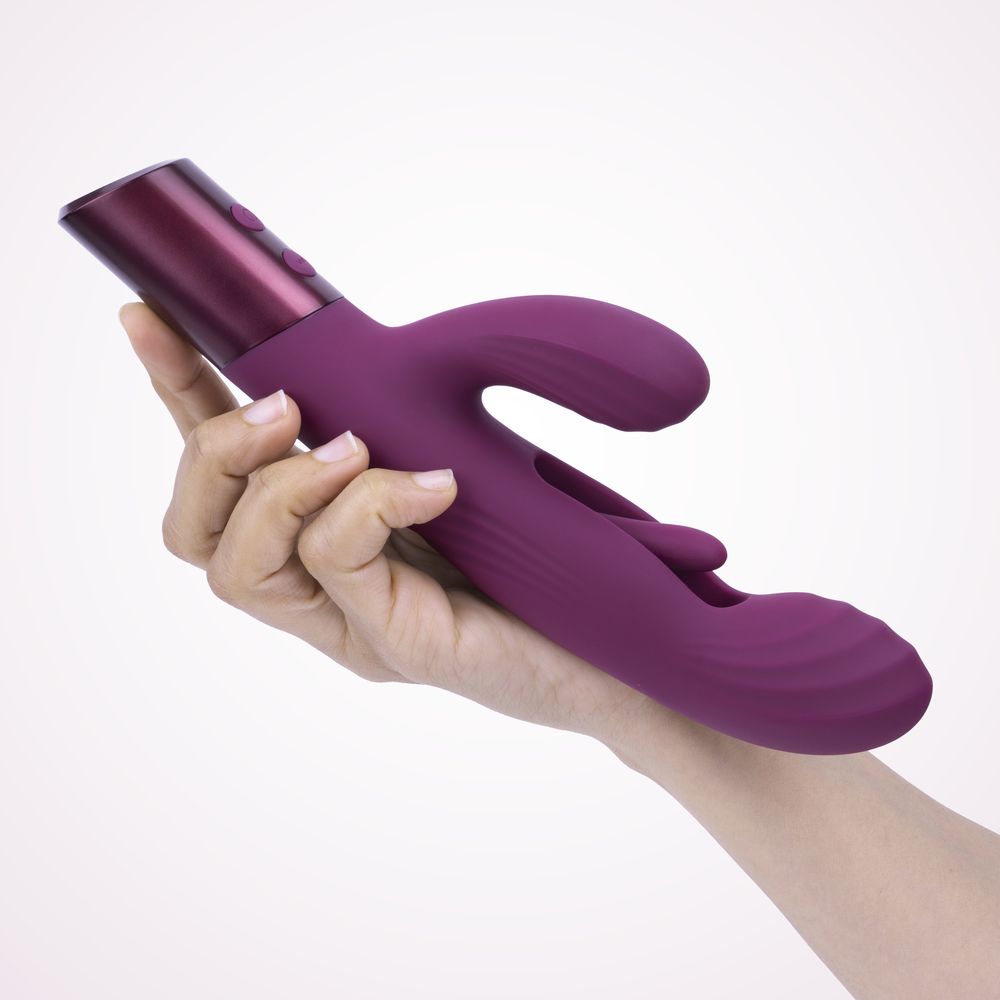 Selove Fluttery - женский вибратор-кролик с постукивающим язычком - Фиолетовый