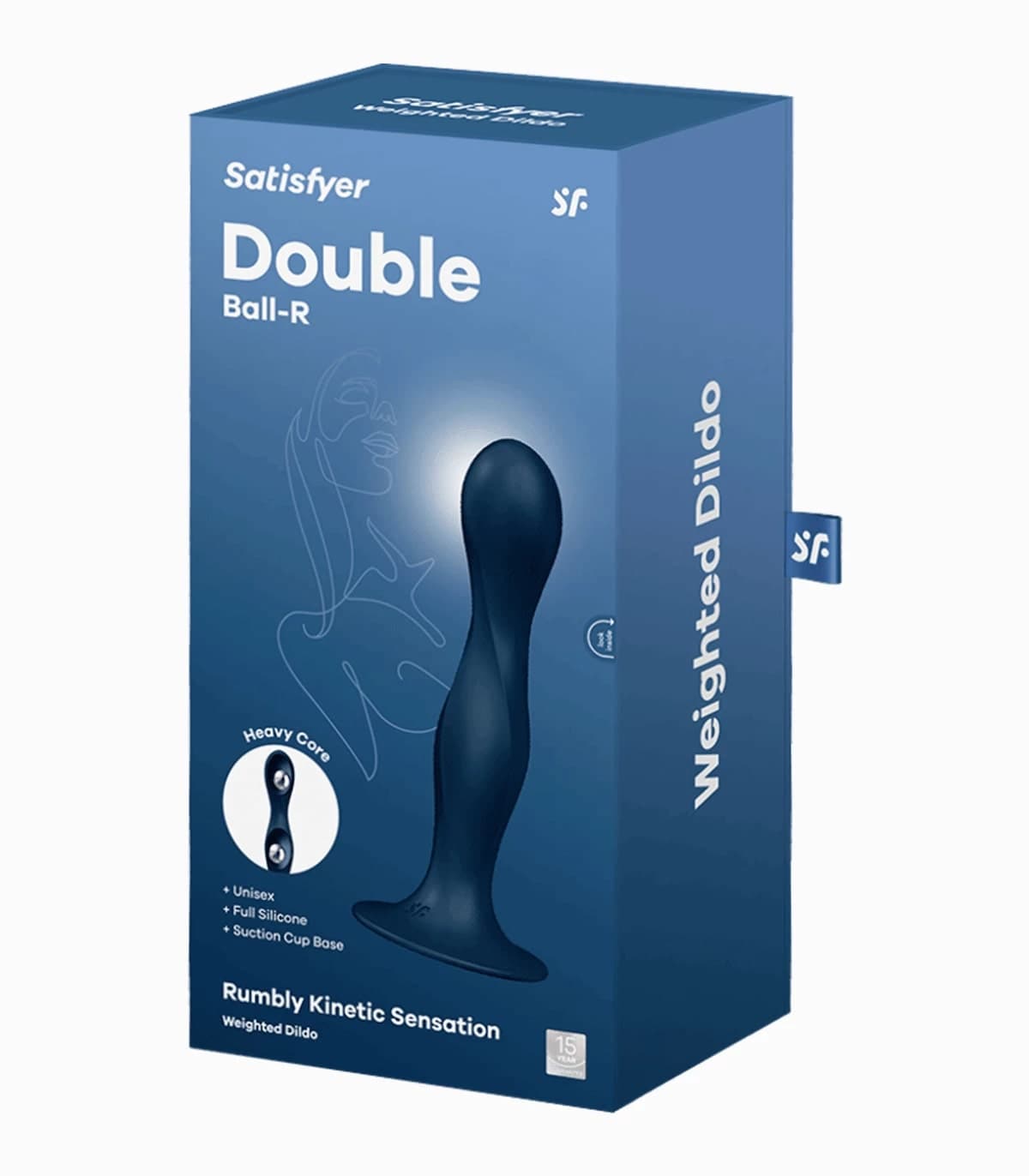 Satisfyer Double Ball-R - дилдо с утяжеленными шариками - Синий