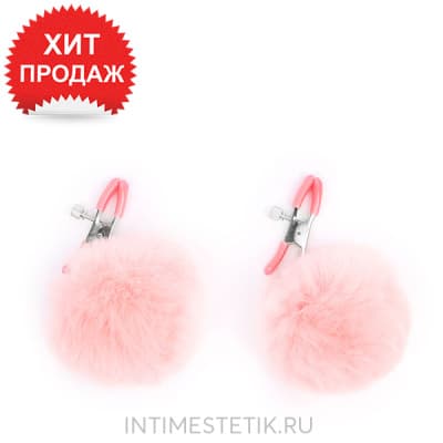 Прищепки на соски с помпонами NoTabu - Персиковый Прищепки на соски с помпонами NoTabu - Персиковый