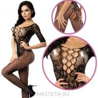 Кэтсьюит (комбинезон-сеточка) Джага-Джага с рукавами 3/4 длины