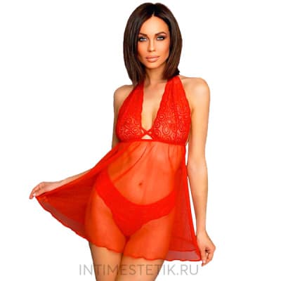 Эротическое платье-сорочка и кружевные трусики Elche Amor El - Размер S/M Эротическое платье-сорочка и кружевные трусики Elche Amor El - Размер S/M