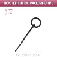 Гибкий уретральный плаг Sex Expert с колечком (силикон)