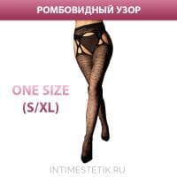Чулки с поясом SENSE LE FRIVOLE с ромбовидным узором (One Size) Чулки с поясом SENSE LE FRIVOLE с ромбовидным узором (One Size)