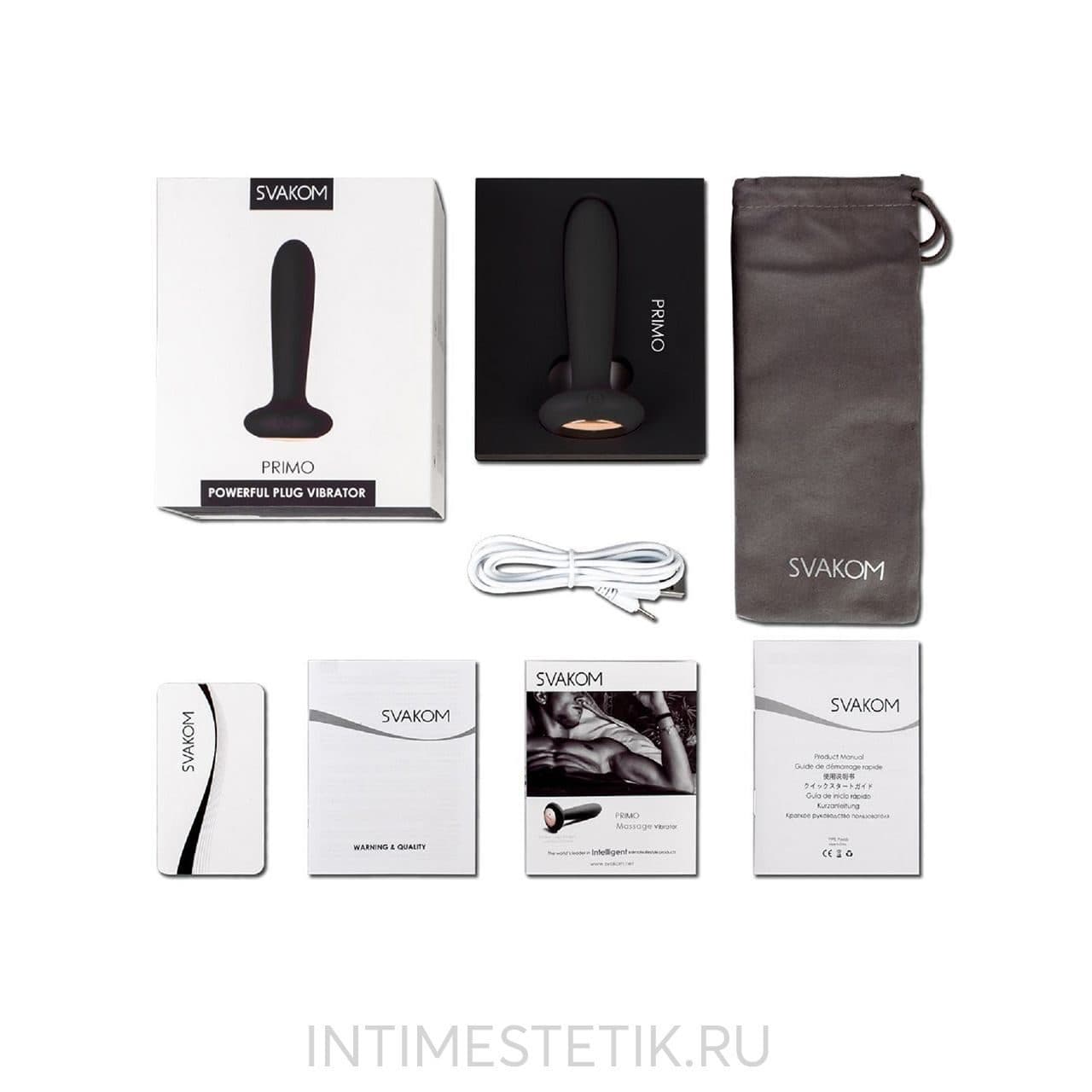 Анально-вагинальный вибратор Primo Svakom - черный