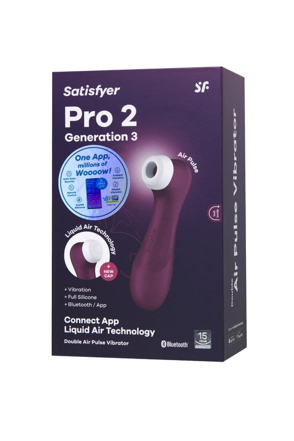 Вакуумный стимулятор клитора 3в1 Satisfyer Pro 2 Generation 3 App - Ягодный Вакуумный стимулятор клитора 3в1 Satisfyer Pro 2 Generation 3 App - Ягодный