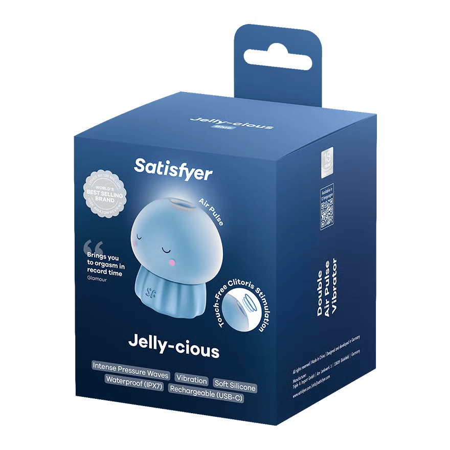 Satisfyer Jelly-cious - вакуумный стимулятор с вибрацией - Голубой