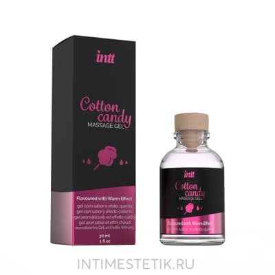 Массажное масло Intt Massage Gel с эффектом "горячих поцелуев" - Сахарная вата Массажное масло Intt Massage Gel с эффектом "горячих поцелуев" - Сахарная вата