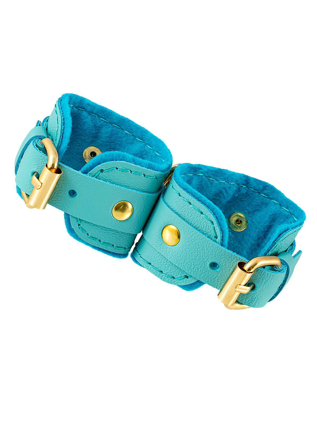 Наручники-браслеты Pecado BDSM «МИНИ» (натуральная кожа) - Голубой Наручники-браслеты Pecado BDSM «МИНИ» (натуральная кожа) - Голубой