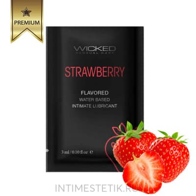 Оральная смазка Wicked STRAWBERRY (Клубника) - 3 мл