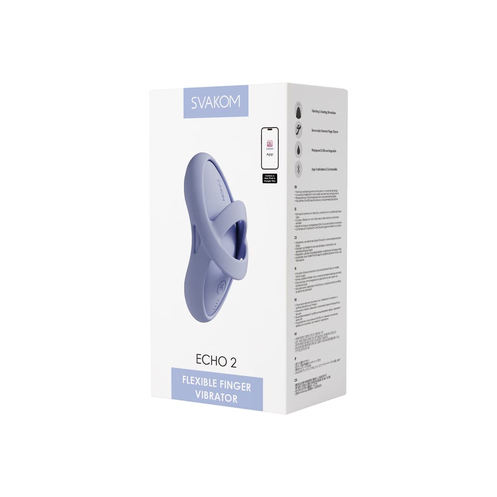 Echo 2 Svakom - вибратор на пальцы с нагревом и приложением - Голубой Echo 2 Svakom - вибратор на пальцы с нагревом и приложением - Голубой