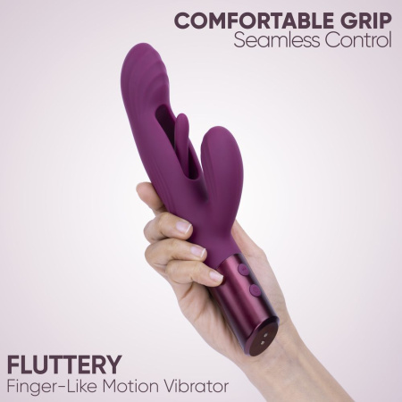 Selove Fluttery - женский вибратор-кролик с постукивающим язычком - Фиолетовый