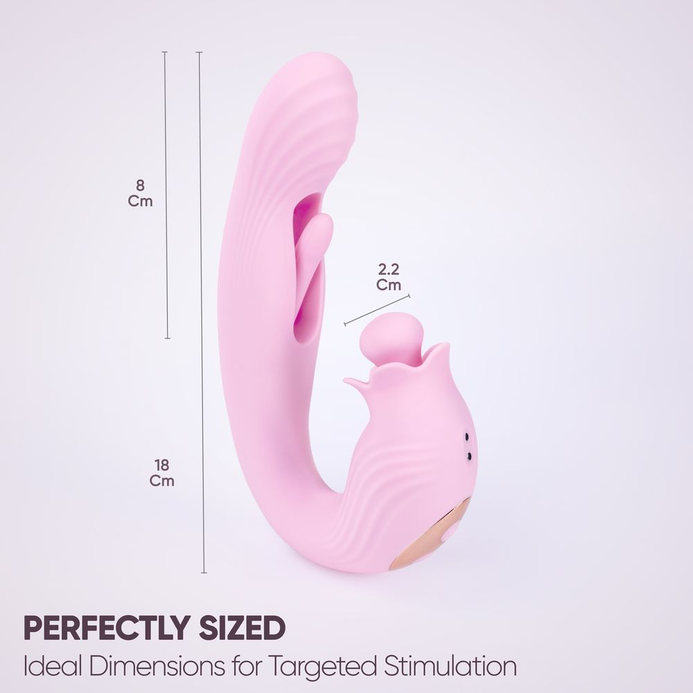 Selove BellFlower - стимулятор 2 в 1 (массаж клитора и точки G) - Розовый