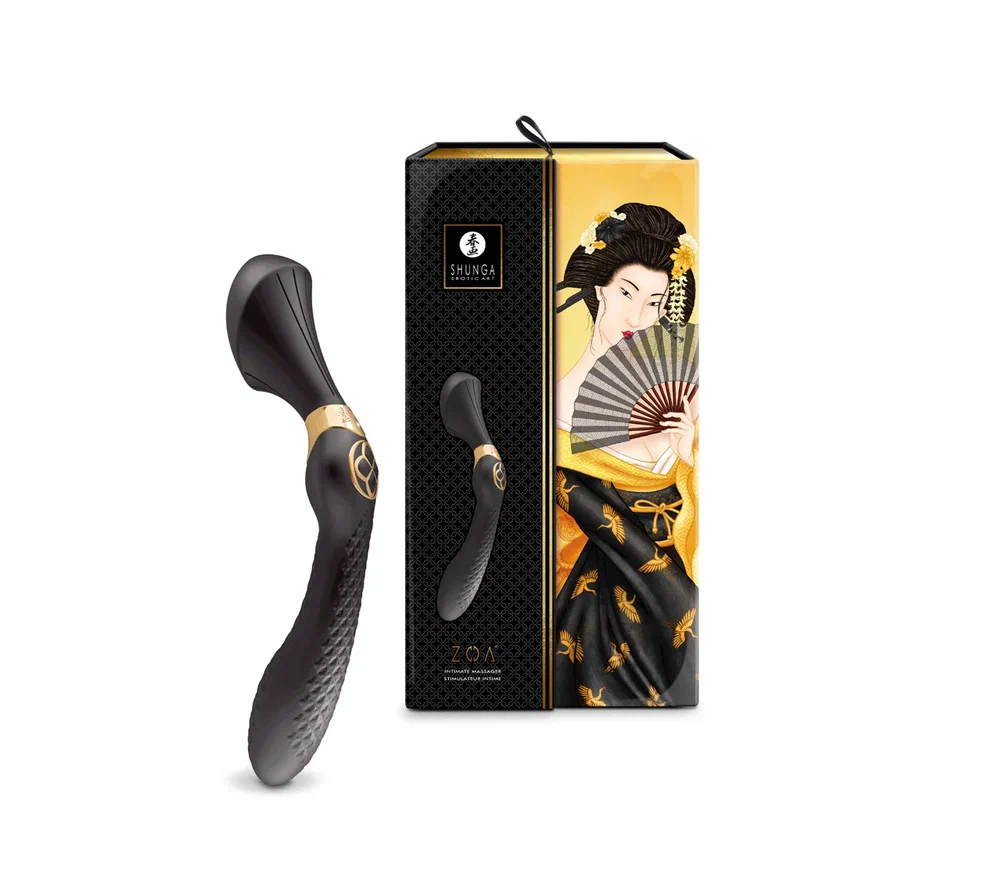 Гибкий массажер-ванд ZOA Shunga с мощным вибратором - Черный