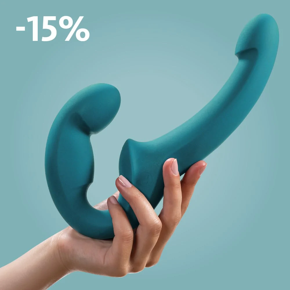 SHARE LITE Fun Factory - безремневой страпон (облегченная версия) - Морская волна