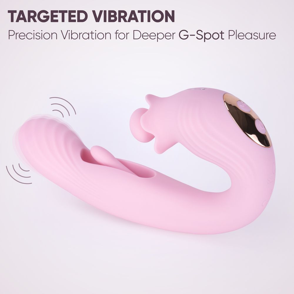 Selove BellFlower - стимулятор 2 в 1 (массаж клитора и точки G) - Розовый