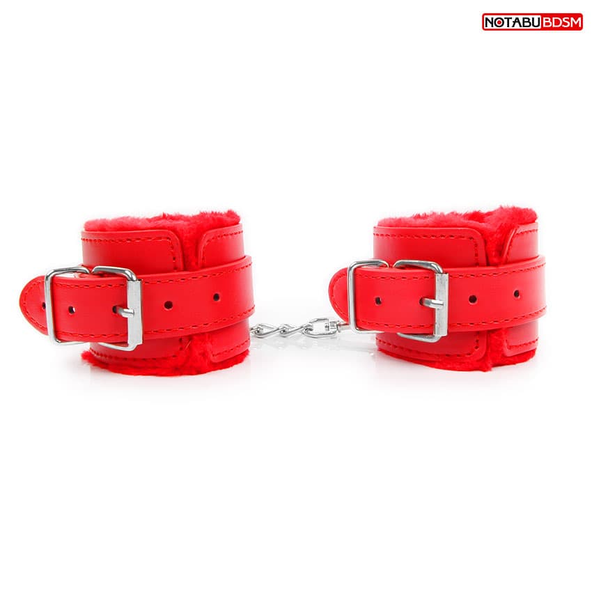 Наручники NOTABU с меховой подкладкой - Красный Наручники NOTABU с меховой подкладкой - Красный