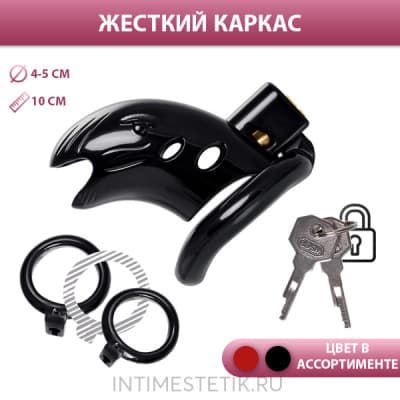 Мужской пояс верности BLACK&RED BY TOYFA пластиковый - Черный