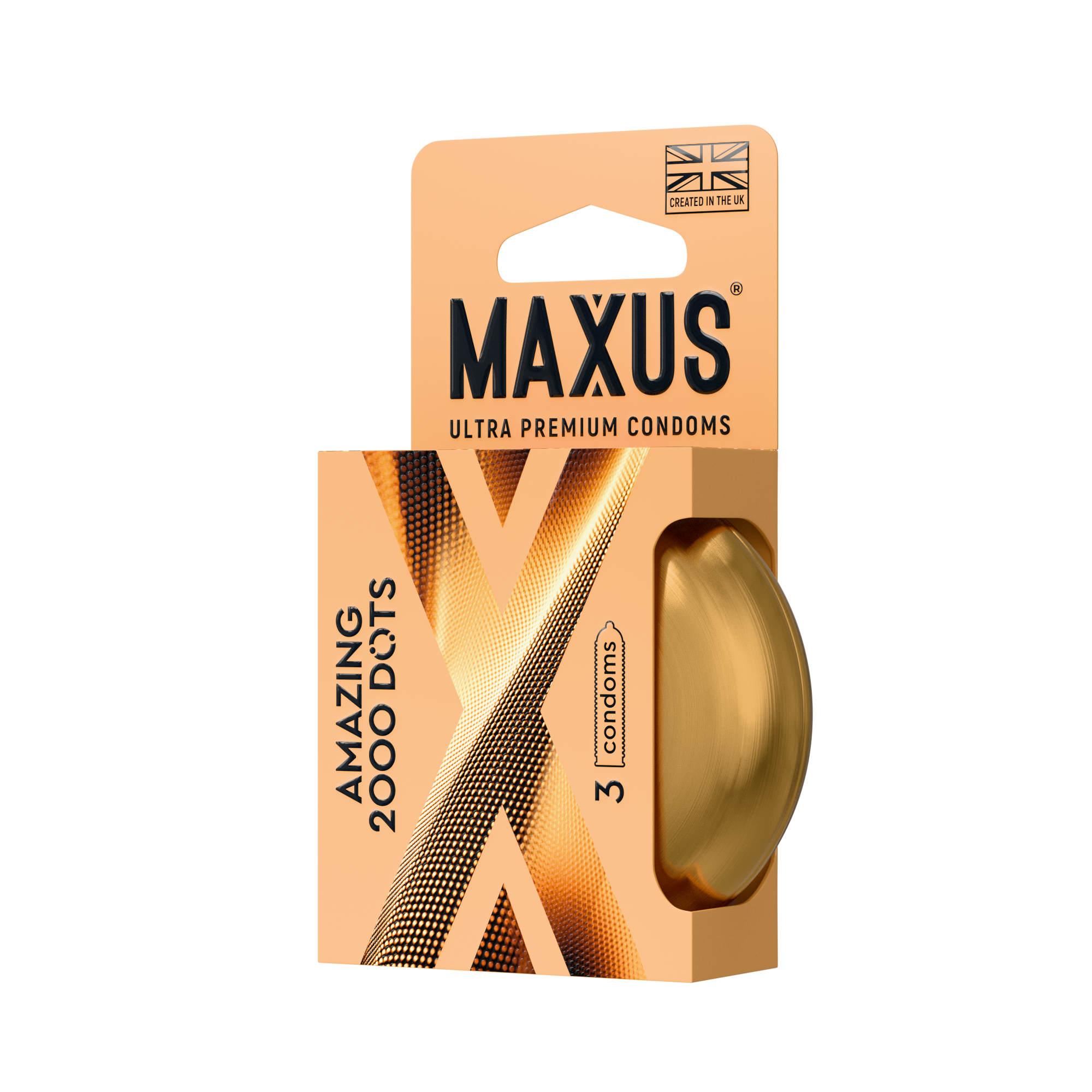 Презервативы MAXUS 2000 Amazing Dots для усиления ощущений - 3 шт.