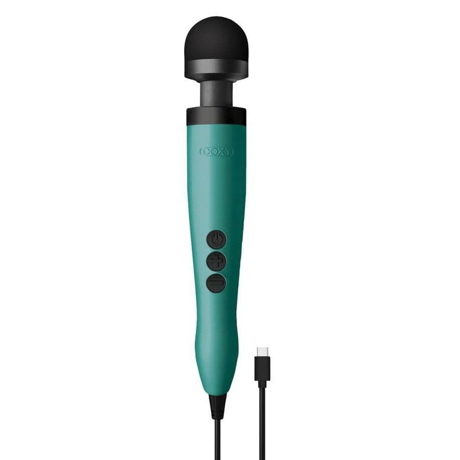 Doxy 3 c кабелем Type-C - компактный массажер-ванд - Морская волна Doxy 3 c кабелем Type-C - компактный массажер-ванд - Морская волна