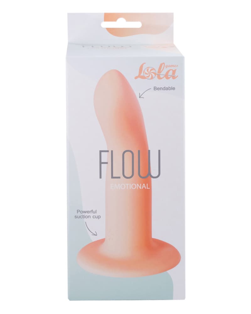 FLOW EMOTIONAL - гибкий дилдо на присоске для начинающих - Телесный FLOW EMOTIONAL - гибкий дилдо на присоске для начинающих - Телесный