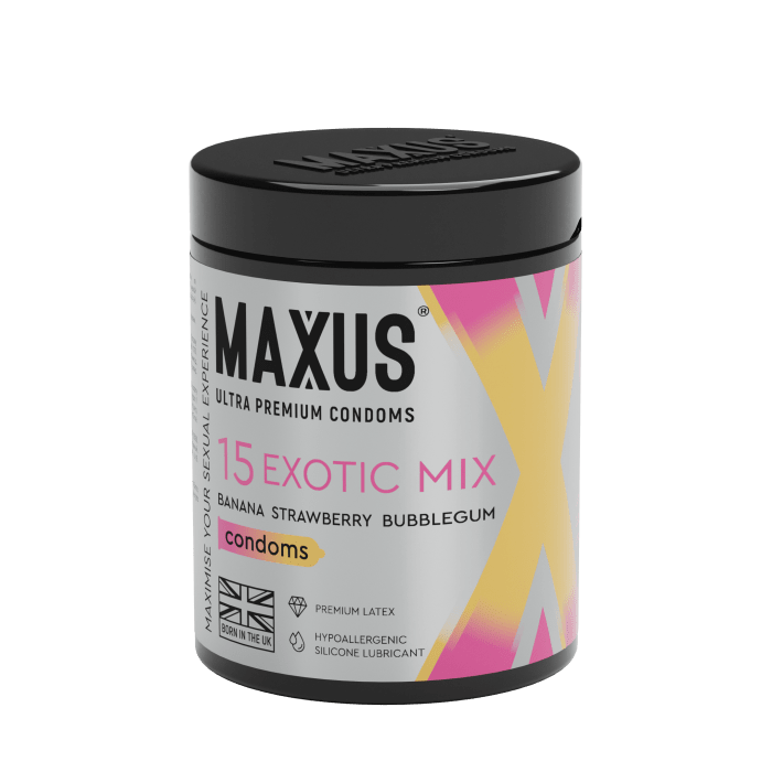 Ароматизированные презервативы MAXUS Exotic Mix + железный кейс - 15 шт. Ароматизированные презервативы MAXUS Exotic Mix + железный кейс - 15 шт.