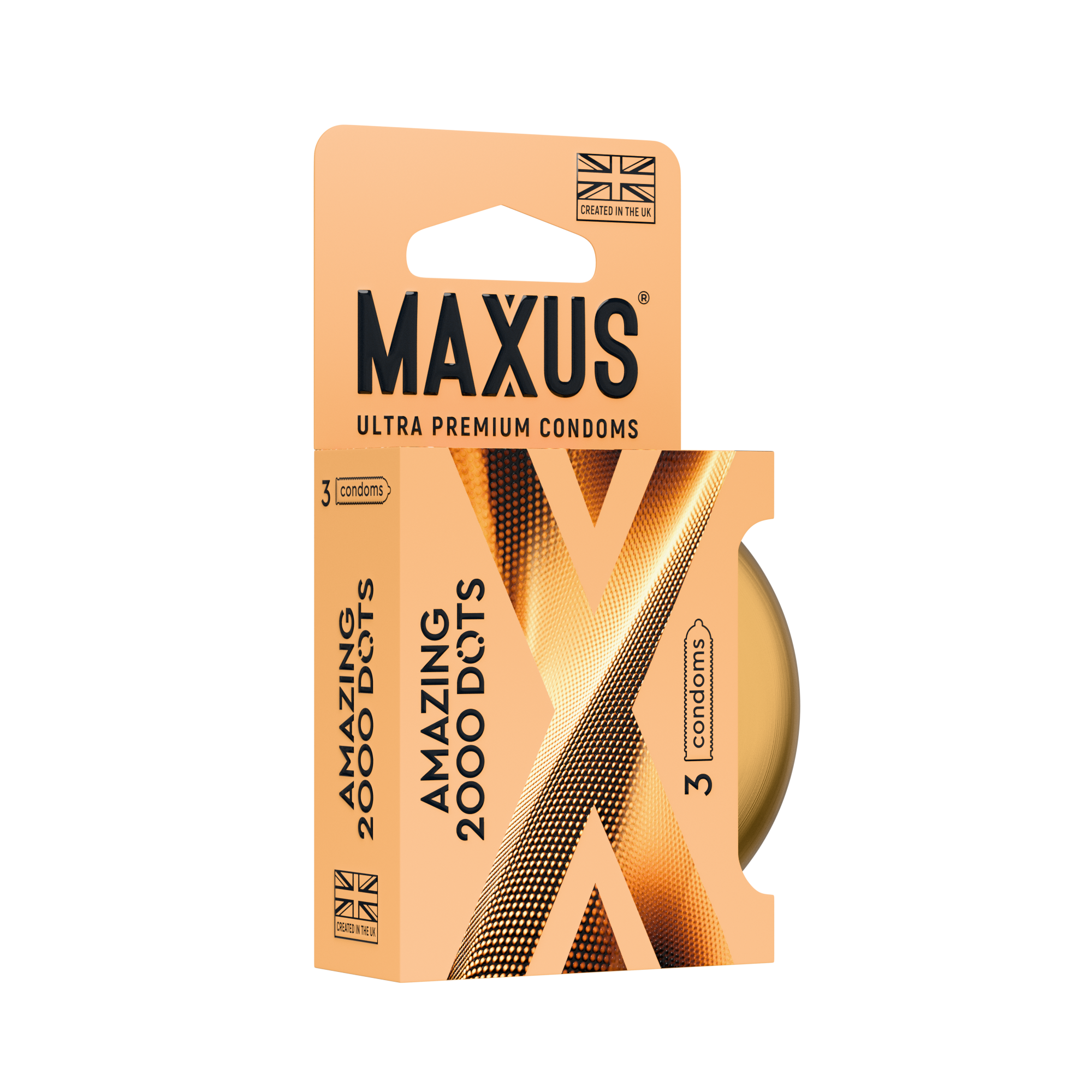 Презервативы MAXUS 2000 Amazing Dots для усиления ощущений - 3 шт.