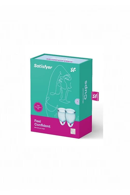 Набор менструальных чаш Satisfyer Feel Confident - Голубой Набор менструальных чаш Satisfyer Feel Confident - Голубой