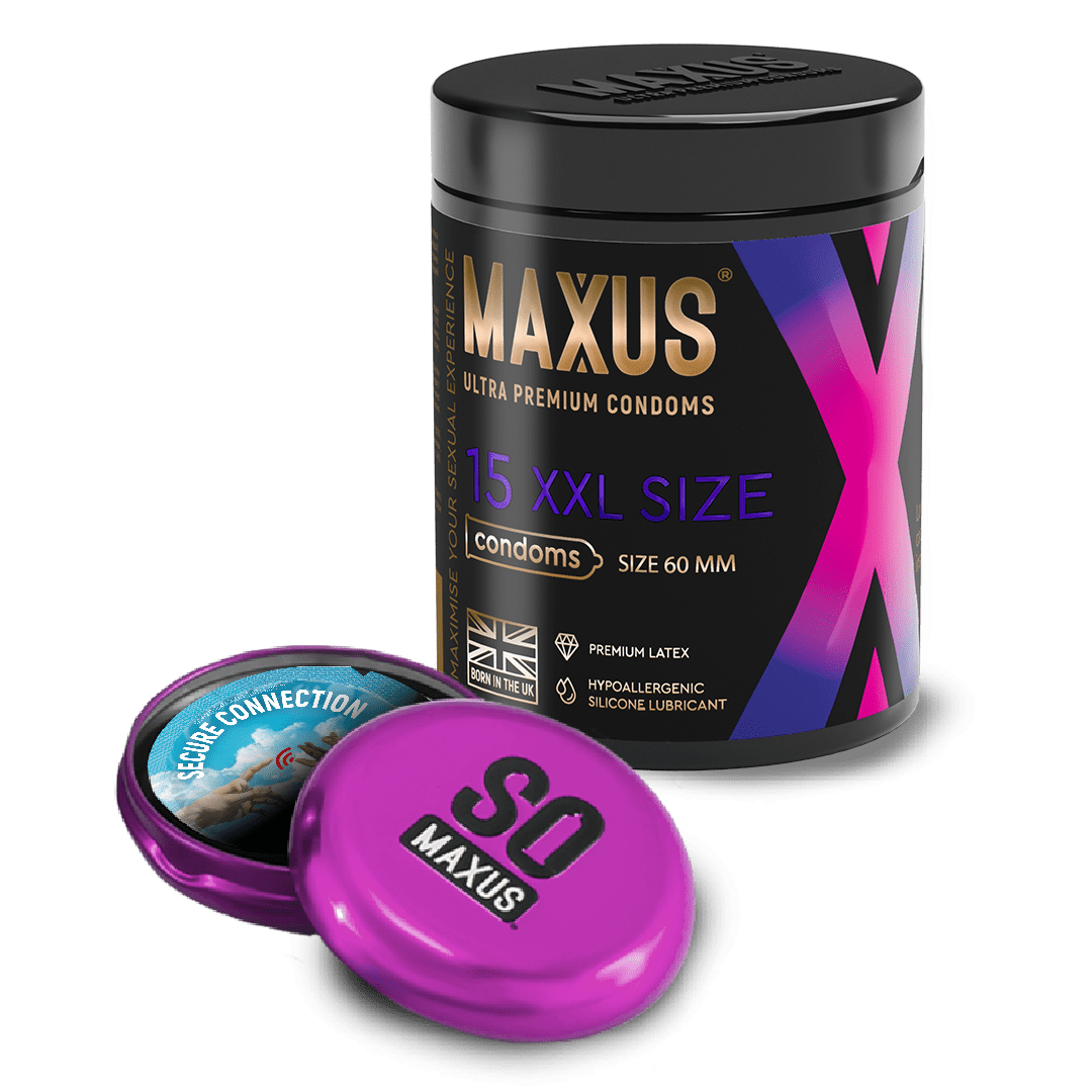 Презервативы увеличенного размера MAXUS XXL + железный кейс - 15 шт. Презервативы увеличенного размера MAXUS XXL + железный кейс - 15 шт.