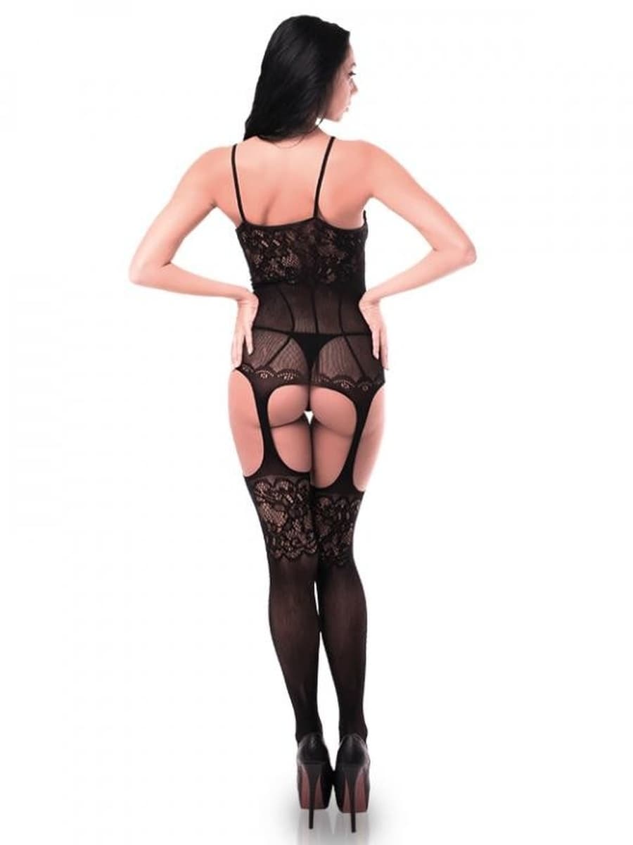 Isabel Amor El - кэтсьюит с имитацией чулок - One Size (Черный)