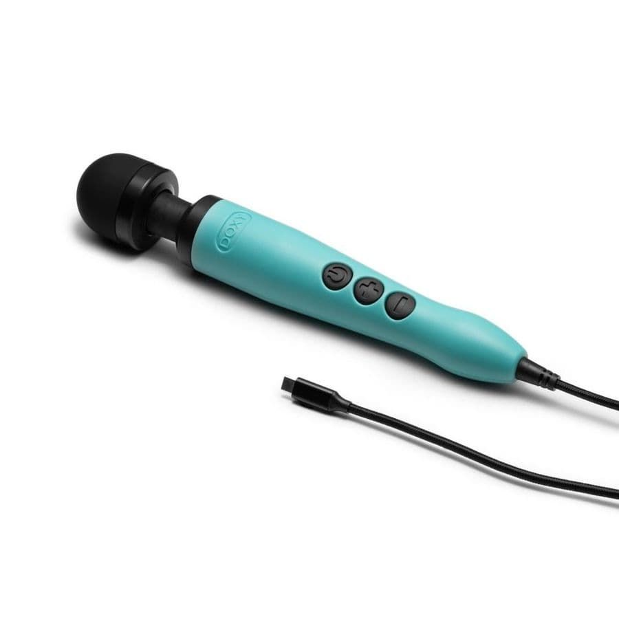 Doxy 3 c кабелем Type-C - компактный массажер-ванд - Морская волна Doxy 3 c кабелем Type-C - компактный массажер-ванд - Морская волна