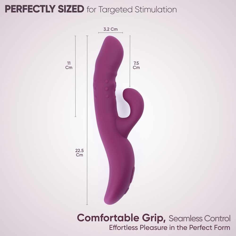 Selove Wave - вибратор-кролик с поглаживанием точки G и шариками - Фиолетовый